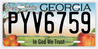 GA license plate PYV6759