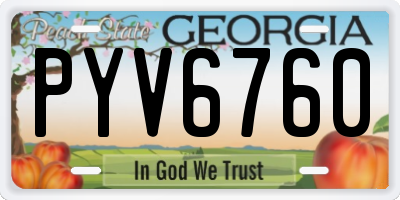 GA license plate PYV6760