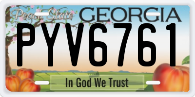 GA license plate PYV6761