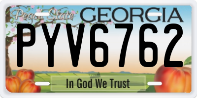 GA license plate PYV6762