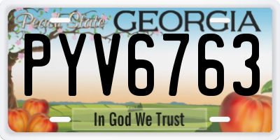 GA license plate PYV6763