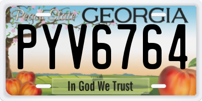 GA license plate PYV6764