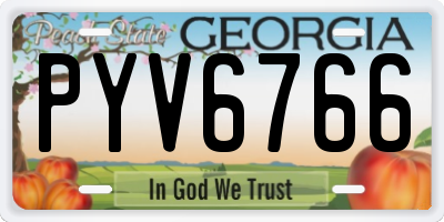 GA license plate PYV6766