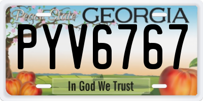 GA license plate PYV6767