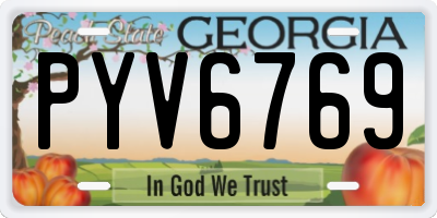 GA license plate PYV6769