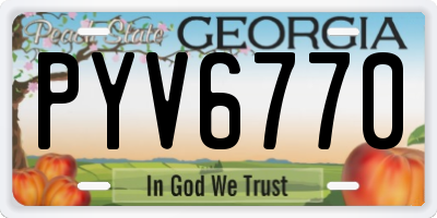 GA license plate PYV6770