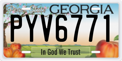 GA license plate PYV6771
