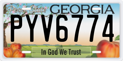 GA license plate PYV6774