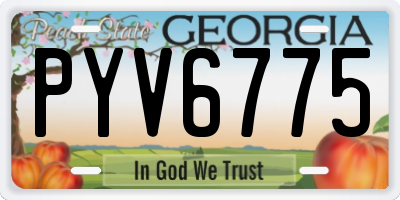 GA license plate PYV6775