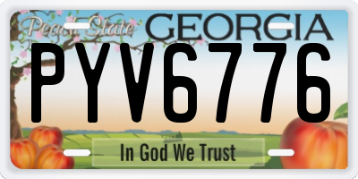 GA license plate PYV6776