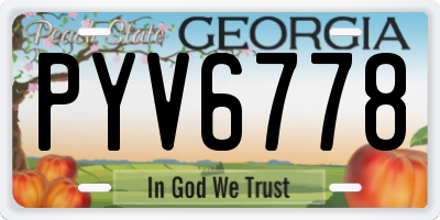 GA license plate PYV6778