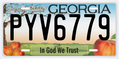 GA license plate PYV6779