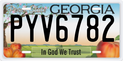GA license plate PYV6782