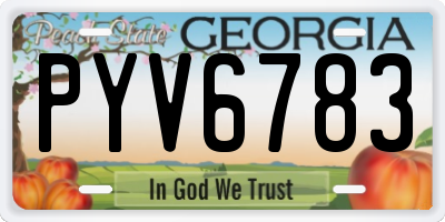 GA license plate PYV6783