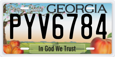 GA license plate PYV6784