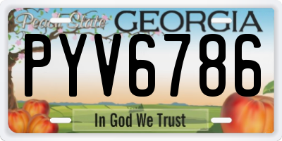 GA license plate PYV6786