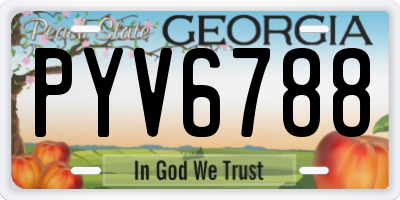 GA license plate PYV6788