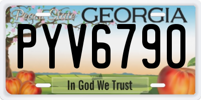 GA license plate PYV6790