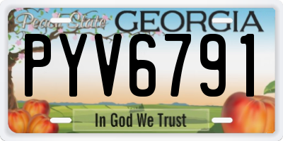 GA license plate PYV6791
