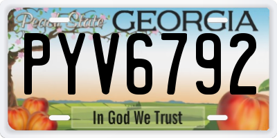 GA license plate PYV6792