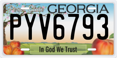 GA license plate PYV6793