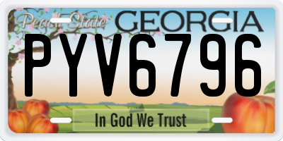 GA license plate PYV6796