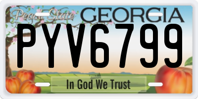 GA license plate PYV6799