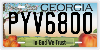 GA license plate PYV6800