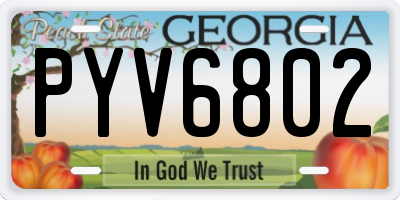 GA license plate PYV6802