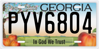 GA license plate PYV6804