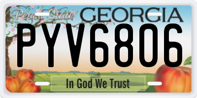 GA license plate PYV6806