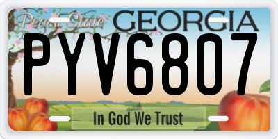 GA license plate PYV6807