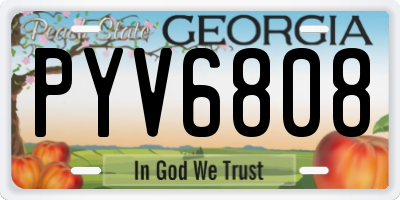 GA license plate PYV6808