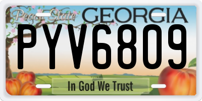 GA license plate PYV6809