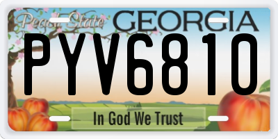 GA license plate PYV6810