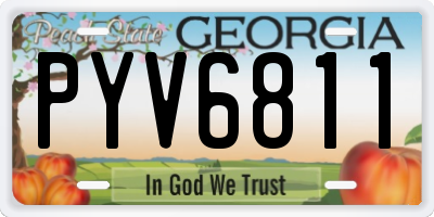 GA license plate PYV6811