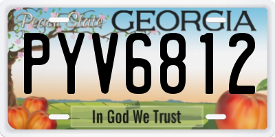 GA license plate PYV6812