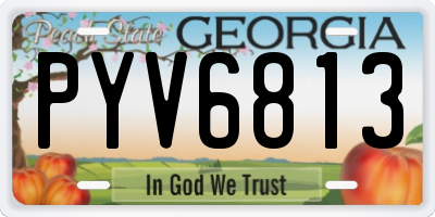 GA license plate PYV6813