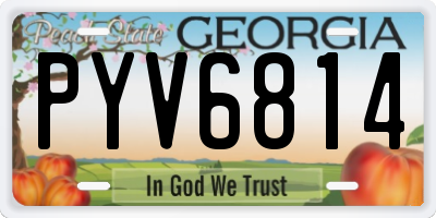 GA license plate PYV6814