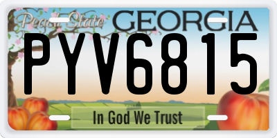 GA license plate PYV6815