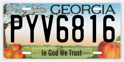 GA license plate PYV6816