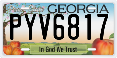 GA license plate PYV6817