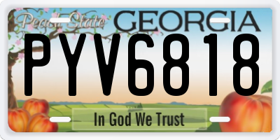 GA license plate PYV6818