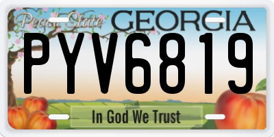 GA license plate PYV6819