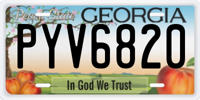 GA license plate PYV6820