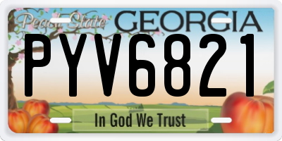 GA license plate PYV6821