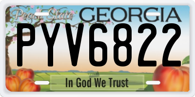 GA license plate PYV6822
