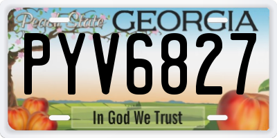 GA license plate PYV6827