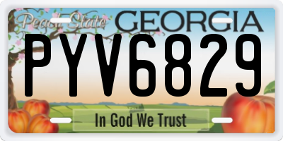 GA license plate PYV6829