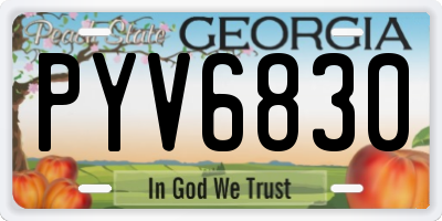 GA license plate PYV6830